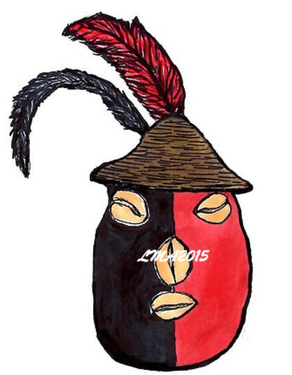 Exu - Hand drawn in pencil and colored with alcohol markers